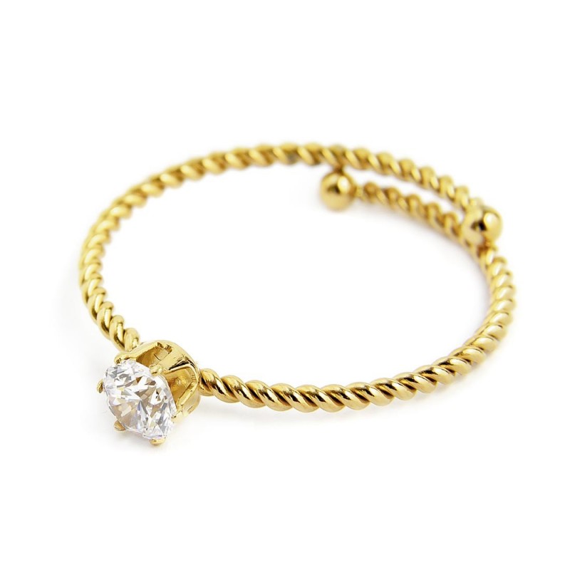 18an115gw Anello con cristallo bianco