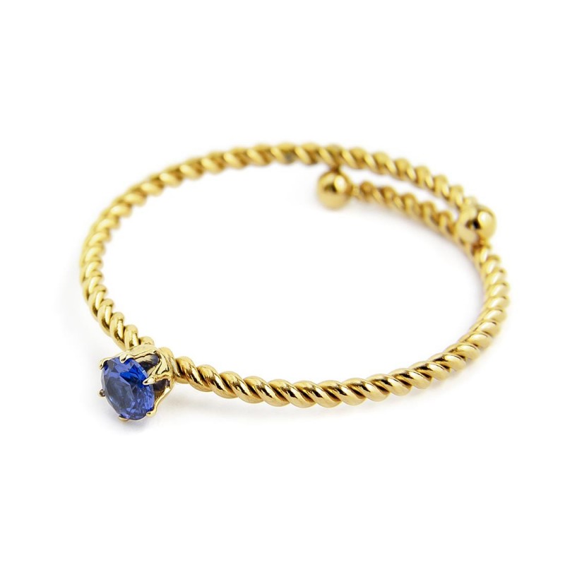 18an116gb Anello con cristallo blu