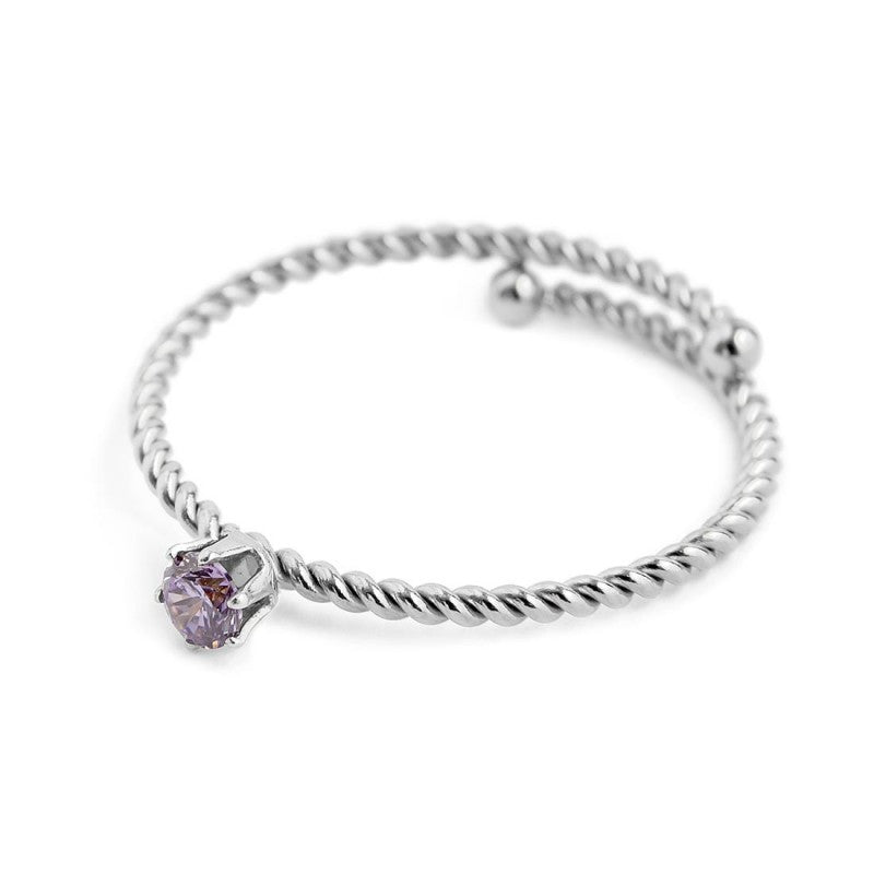 18an116p Anello con cristallo viola