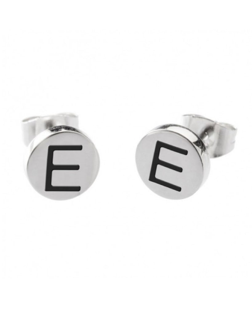 18or022e Orecchini con lettera "E"