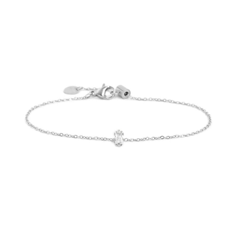 2br0100-w Bracciale con cristallo baguette colore bianco