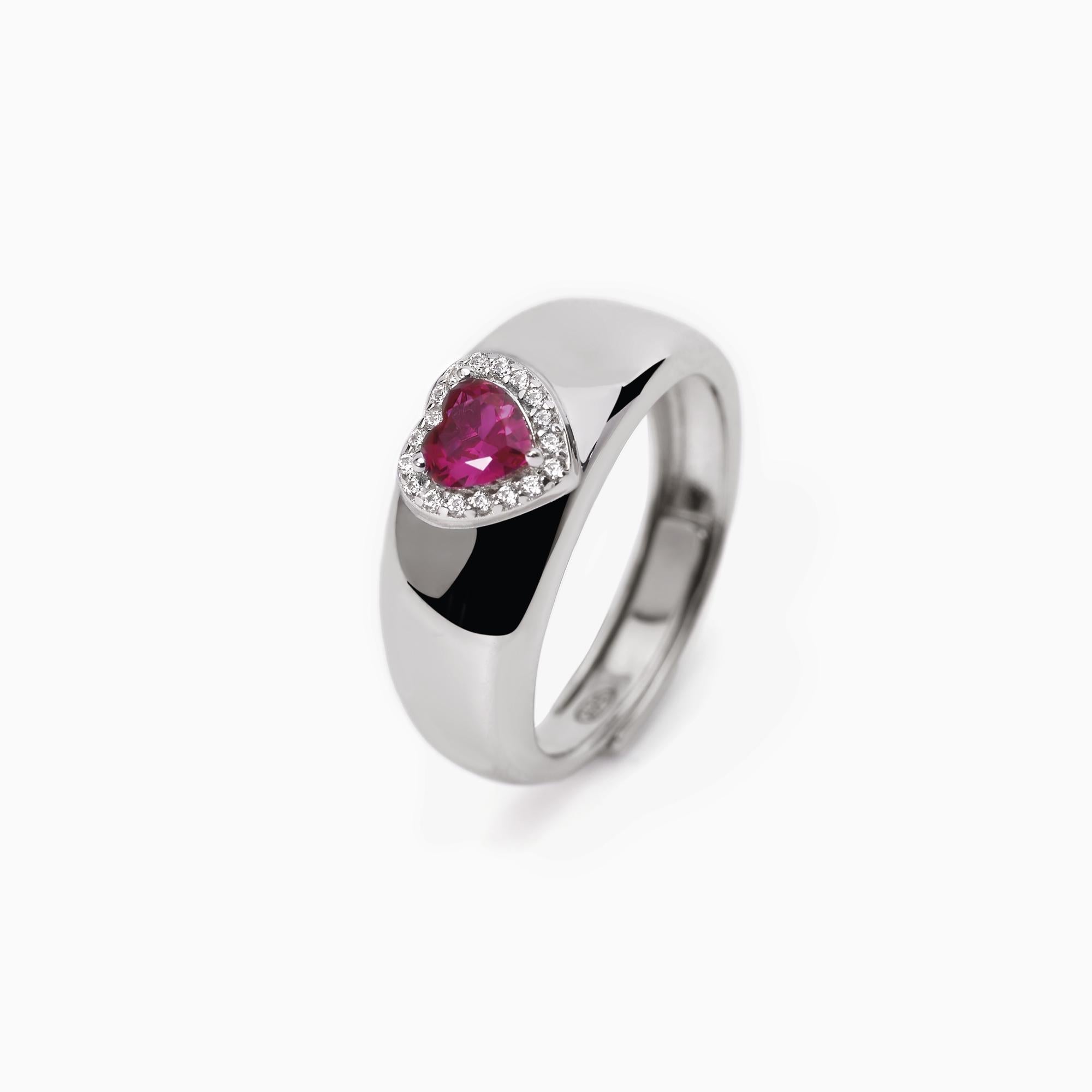 Anello con rubino sintetico - Gioielleria Fondente