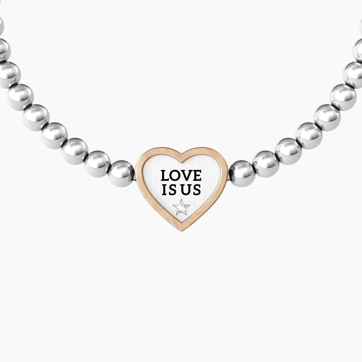 Coppia di bracciali con elastico e frase love is us LUI & LEI | LOVE IS US - Gioielleria Fondente
