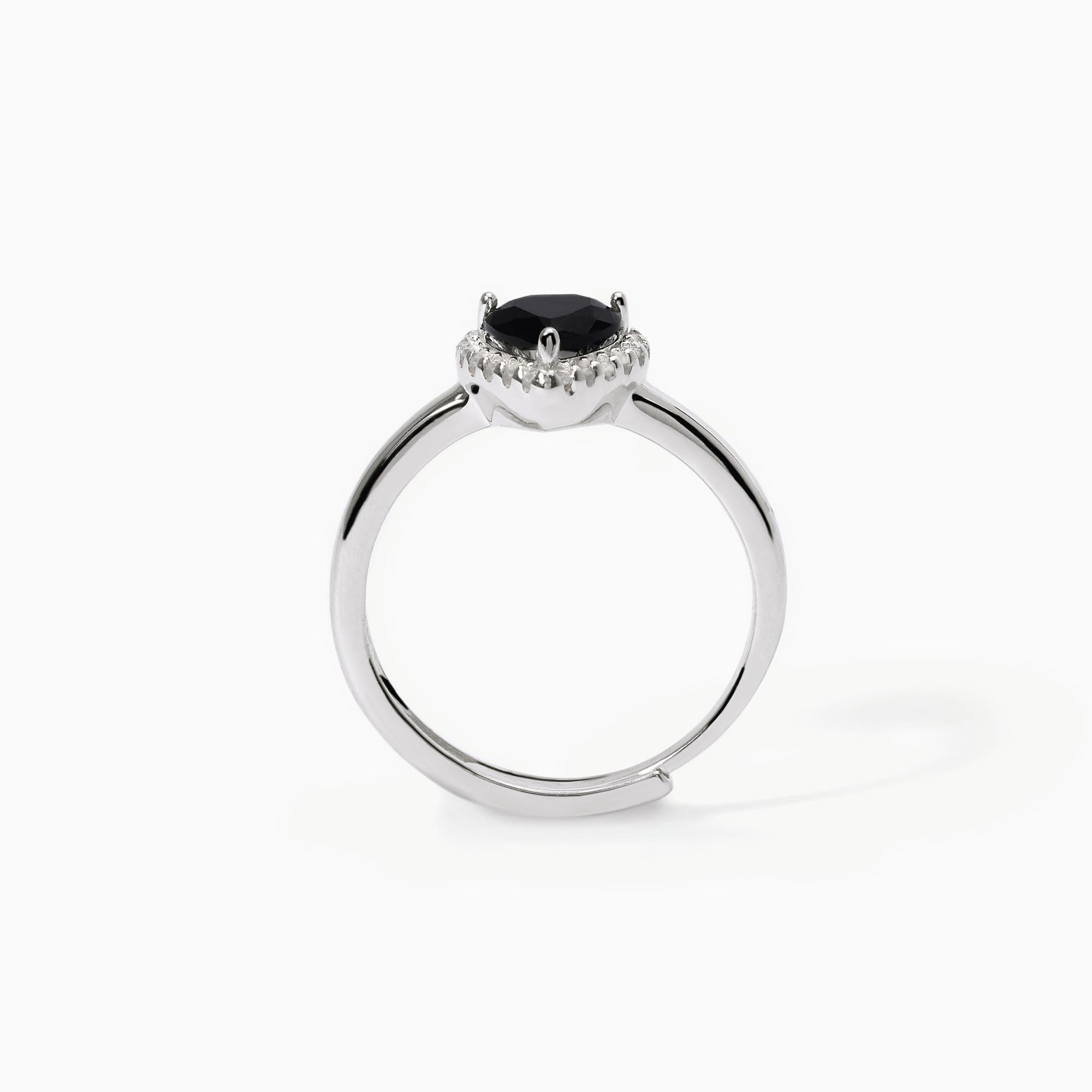 Anello con cuore nero LOVE AFFAIR