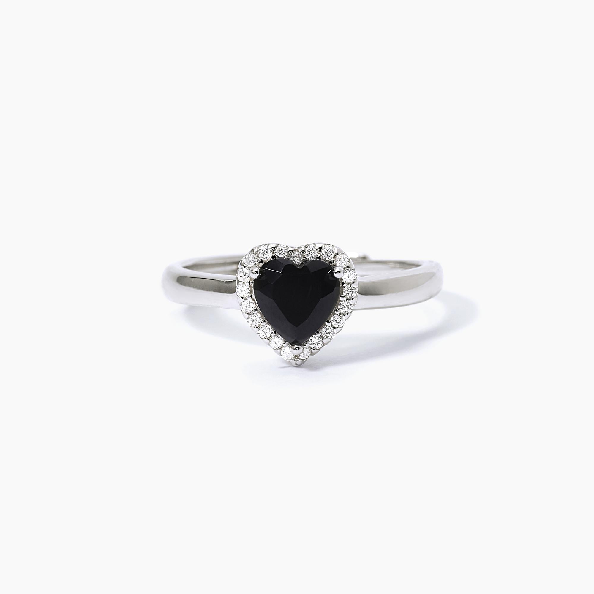 Anello con cuore nero LOVE AFFAIR