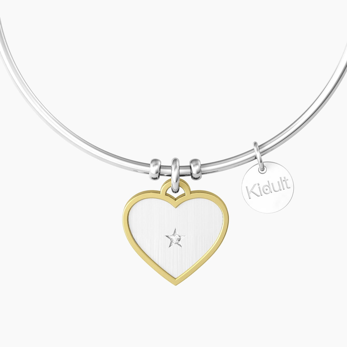 Bracciale rigido sorella con ciondolo e frase "CUORE | COME SORELLE" - Gioielleria Fondente