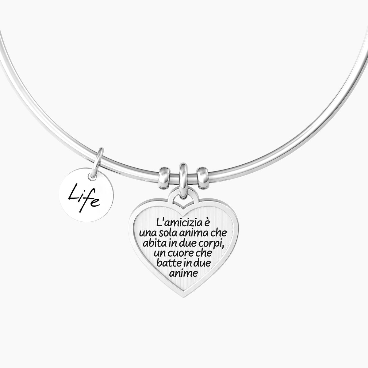 Bracciale rigido con ciondolo "L'AMICIZIA È UNA SOLA ANIMA …" - Gioielleria Fondente