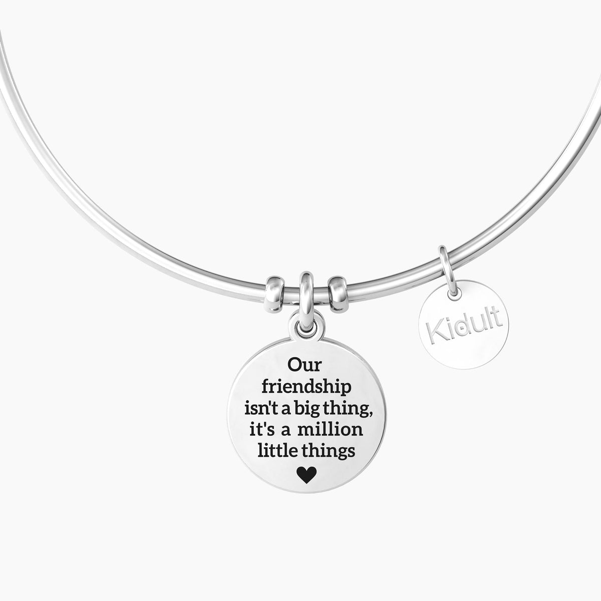 Bracciale rigido con cuore e cristalli "CUORE | LA NOSTRA AMICIZIA" - Gioielleria Fondente
