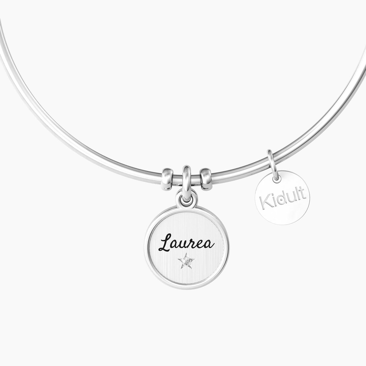 Bracciale rigido laurea con ciondolo tondo "CORONA D’ALLORO | LAUREA" - Gioielleria Fondente