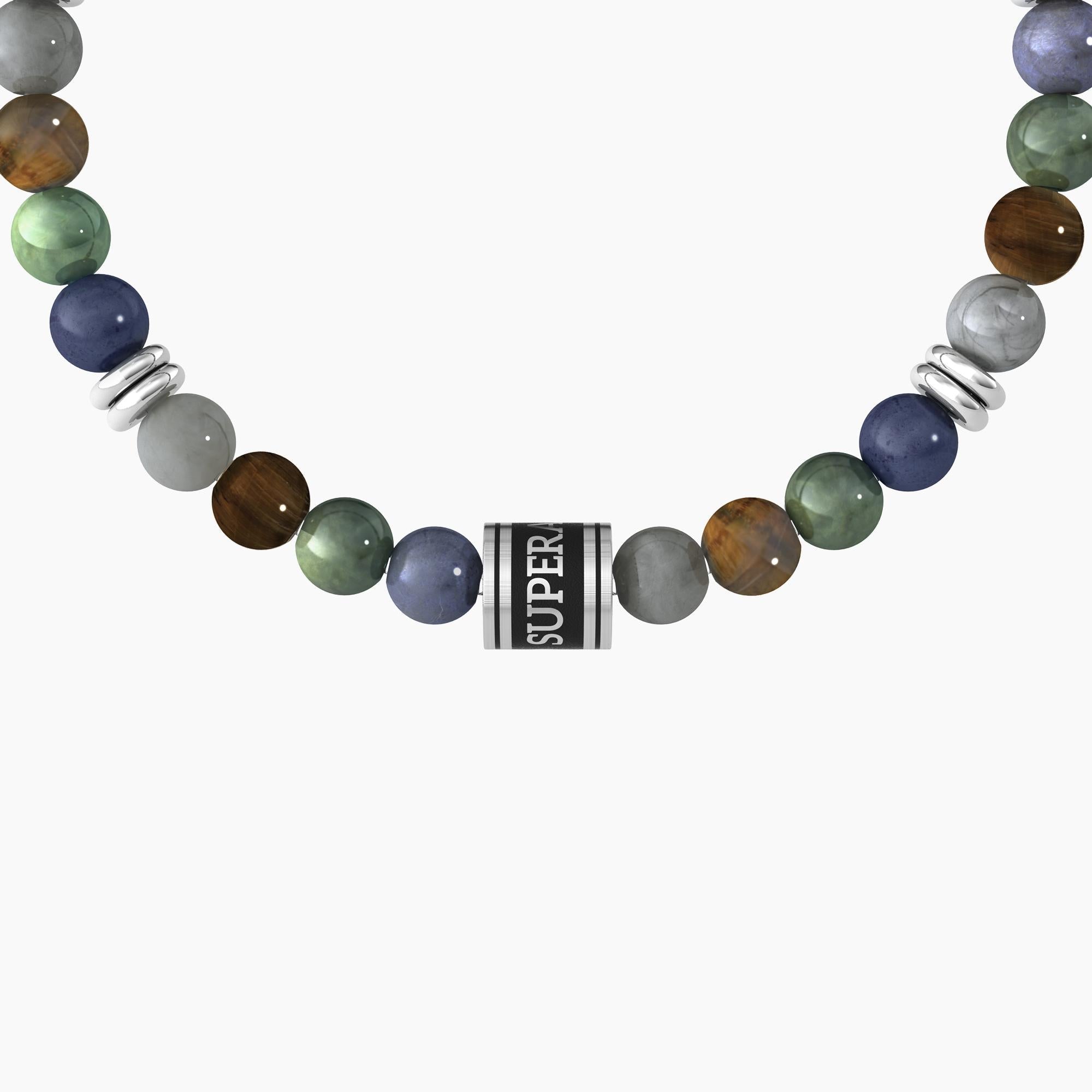 Bracciale con pietre multicolor alternate "SUPERA TE STESSO" - Gioielleria Fondente