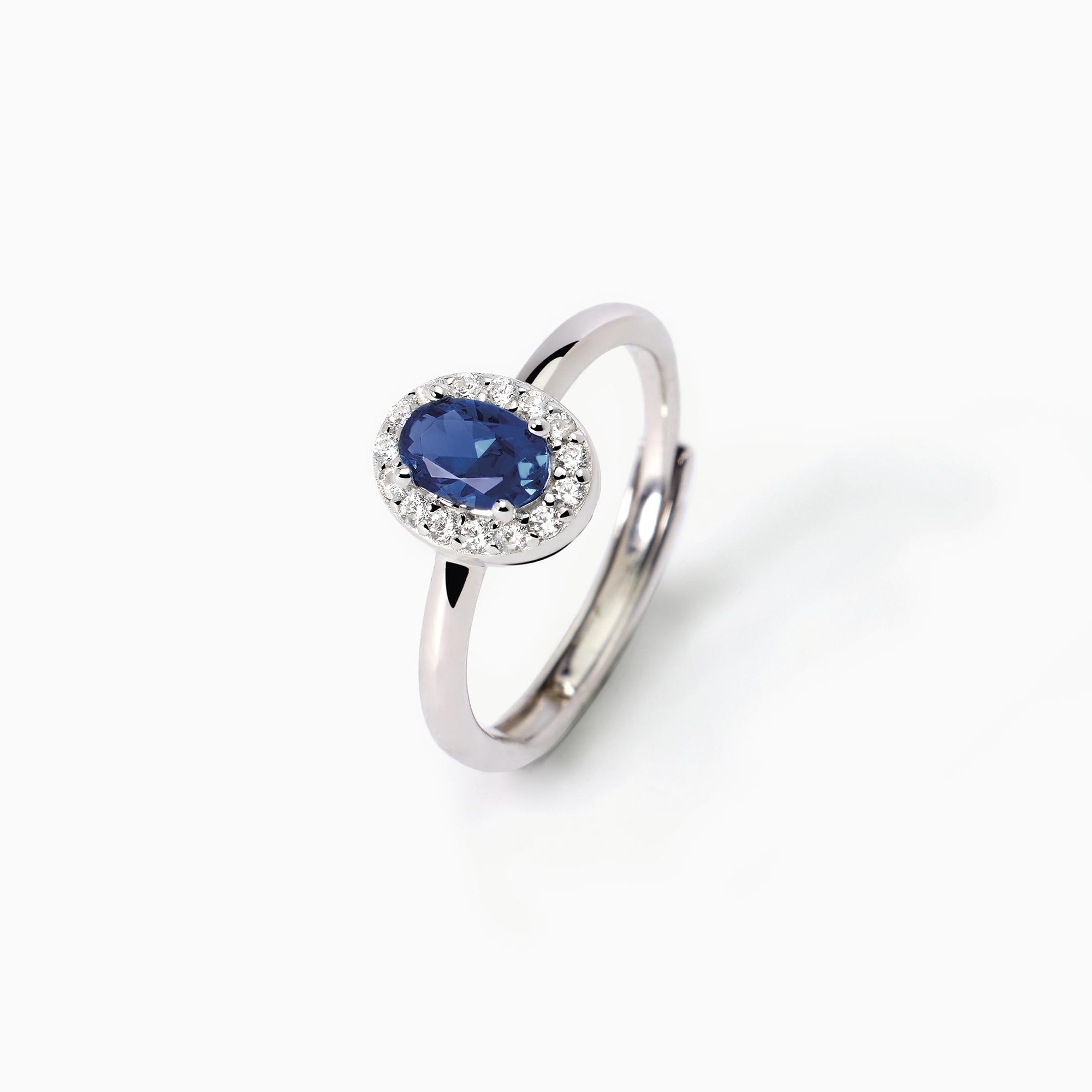 Anello con zaffiro sintetico ovale COOL OR RÉTRO? - Gioielleria Fondente