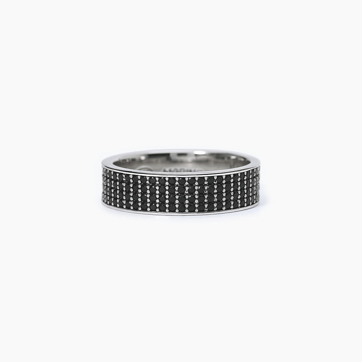 Anello pavè in argento BLACK CODE - Gioielleria Fondente
