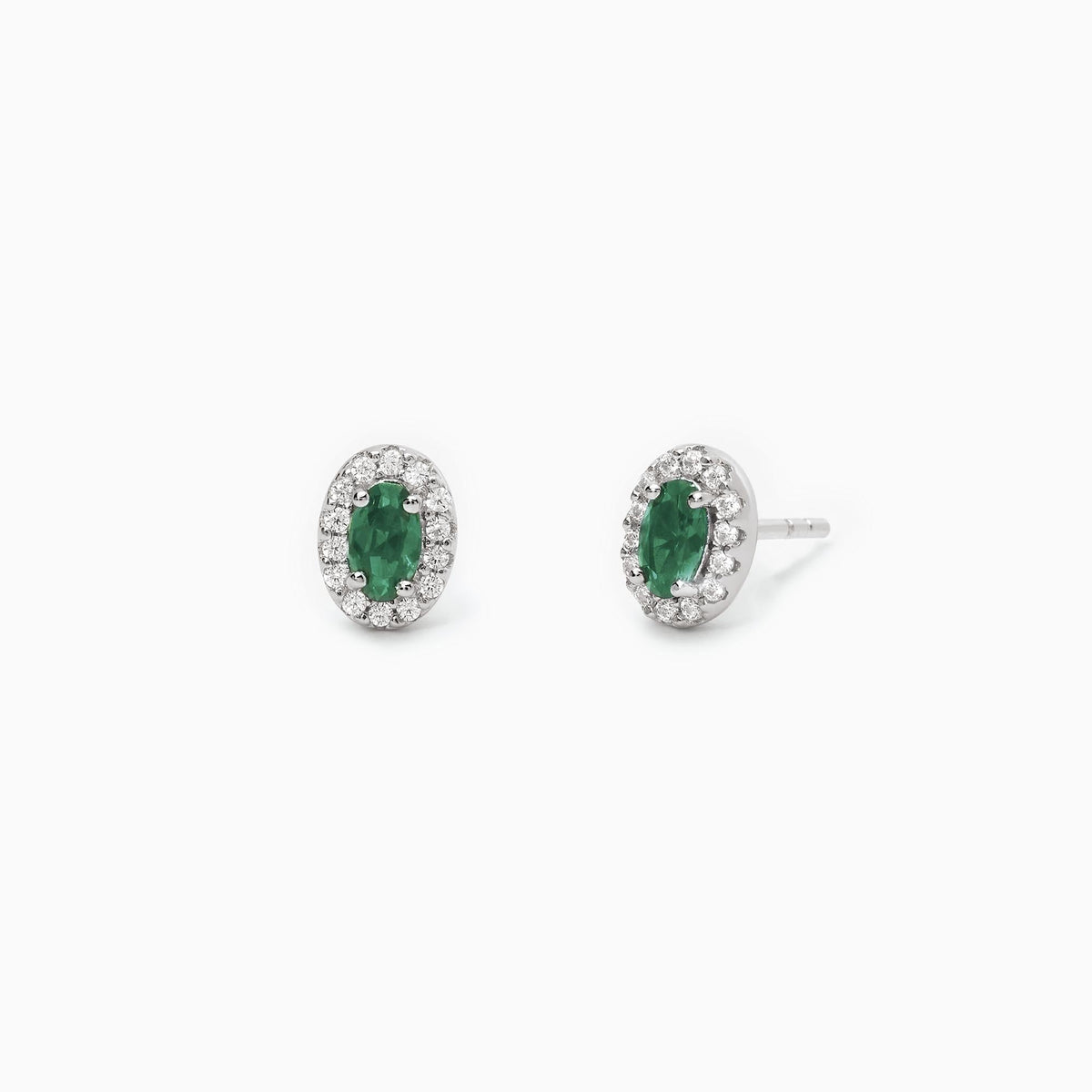 Orecchini in argento a lobo con smeraldi sintetici COOL OR RÉTRO? - Gioielleria Fondente