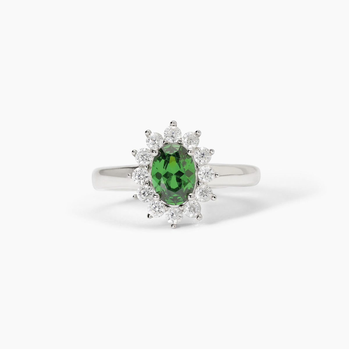 Anello in argento con smeraldo sintetico ovale COOL OR RÉTRO?