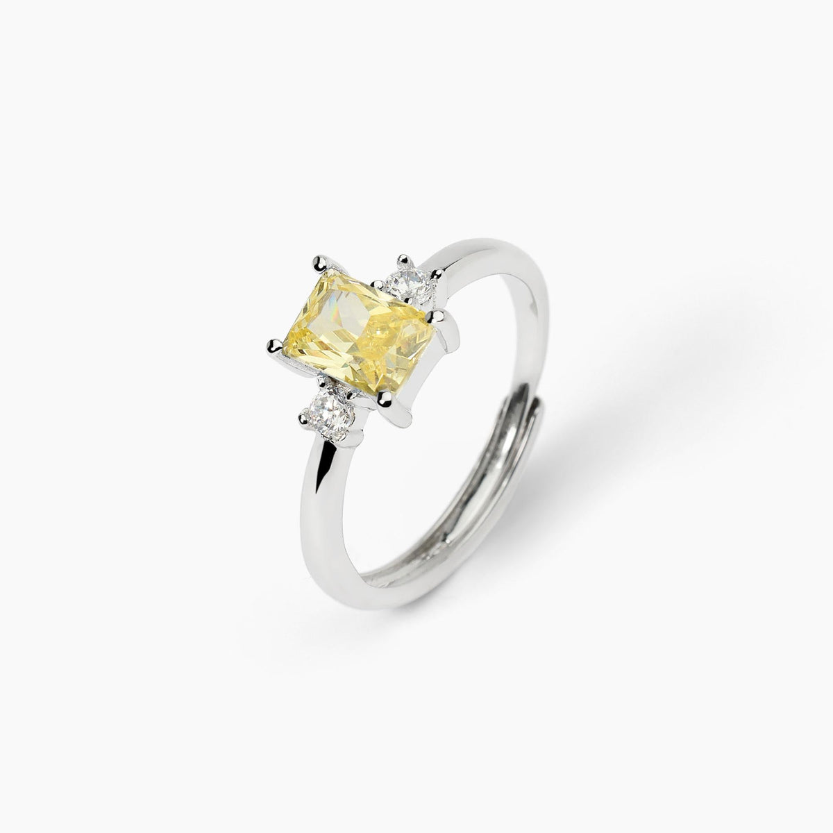 Anello in argento con zircone Lemon - Gioielleria Fondente