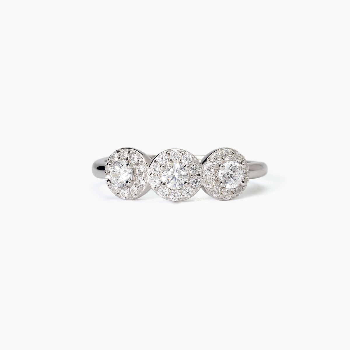 Anello in argento con zirconi bianchi MILANESIENNE - Gioielleria Fondente