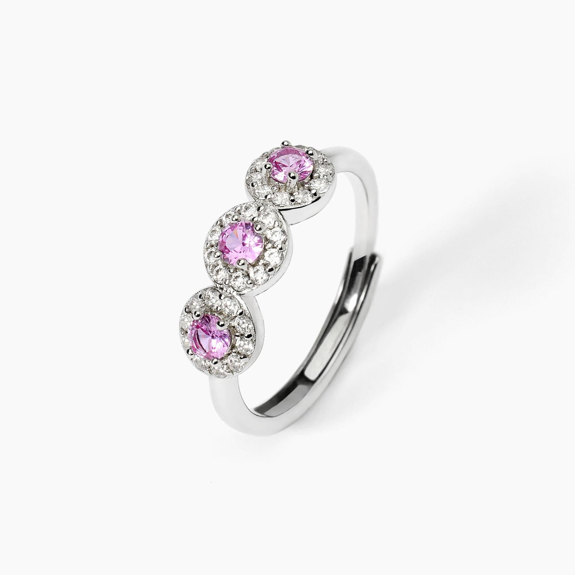 Anello in argento con tormaline sintetiche MILANESIENNE - Gioielleria Fondente