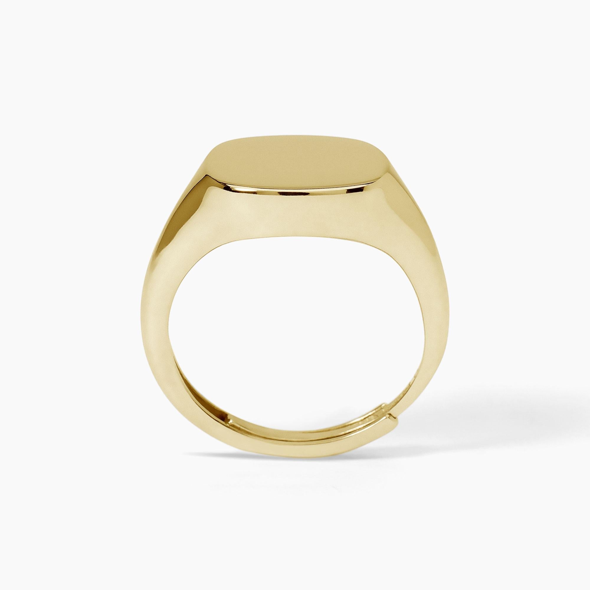 Anello chevalier in argento dorato NOBILE - Gioielleria Fondente