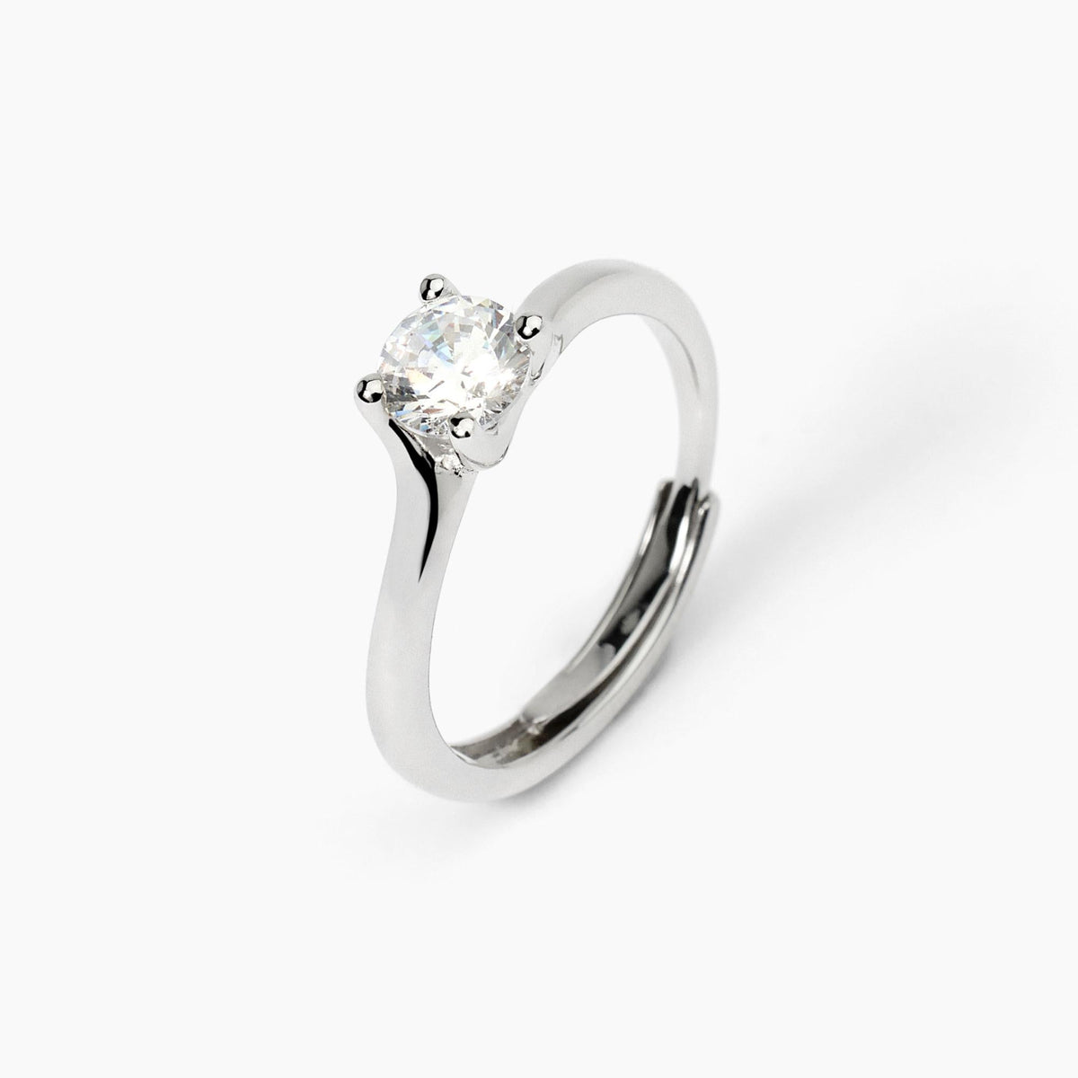 Anello in argento abbraccio con zircone SOLITAIRE