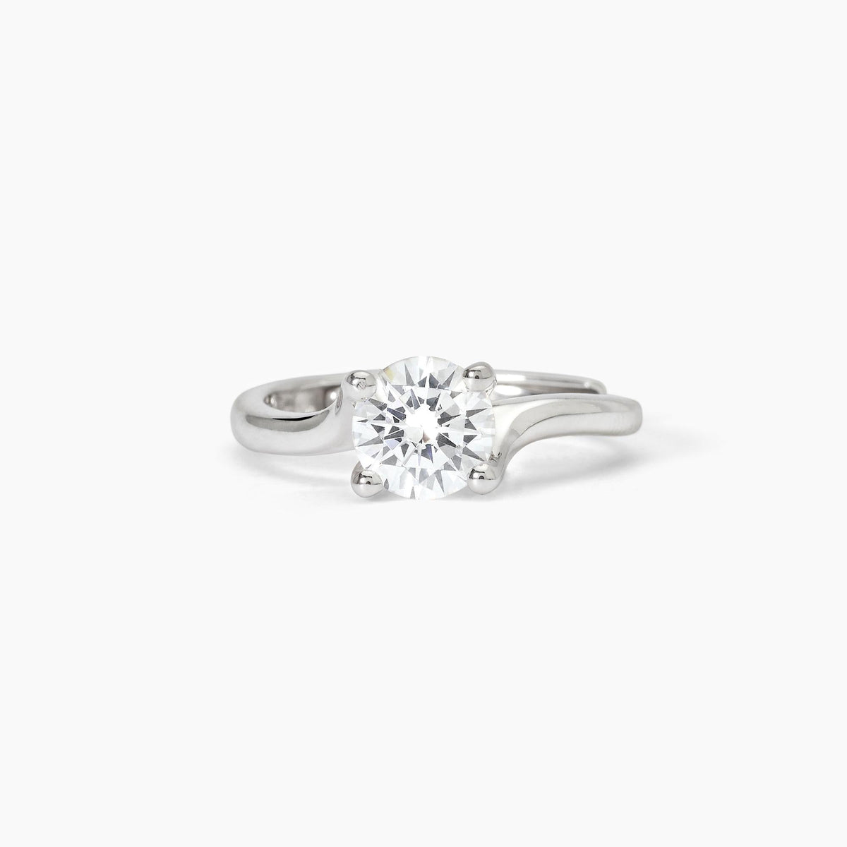 Anello solitario in argento abbraccio con zircone SOLITAIRE - Gioielleria Fondente