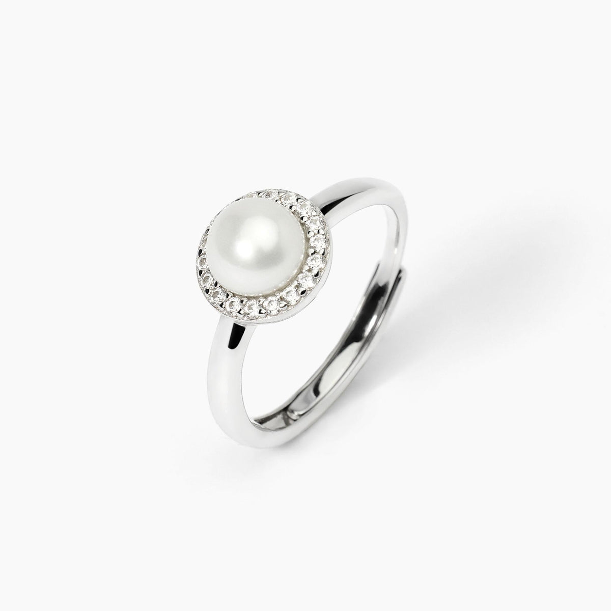Anello in argento con perla coltivata MILANESIENNE - Gioielleria Fondente
