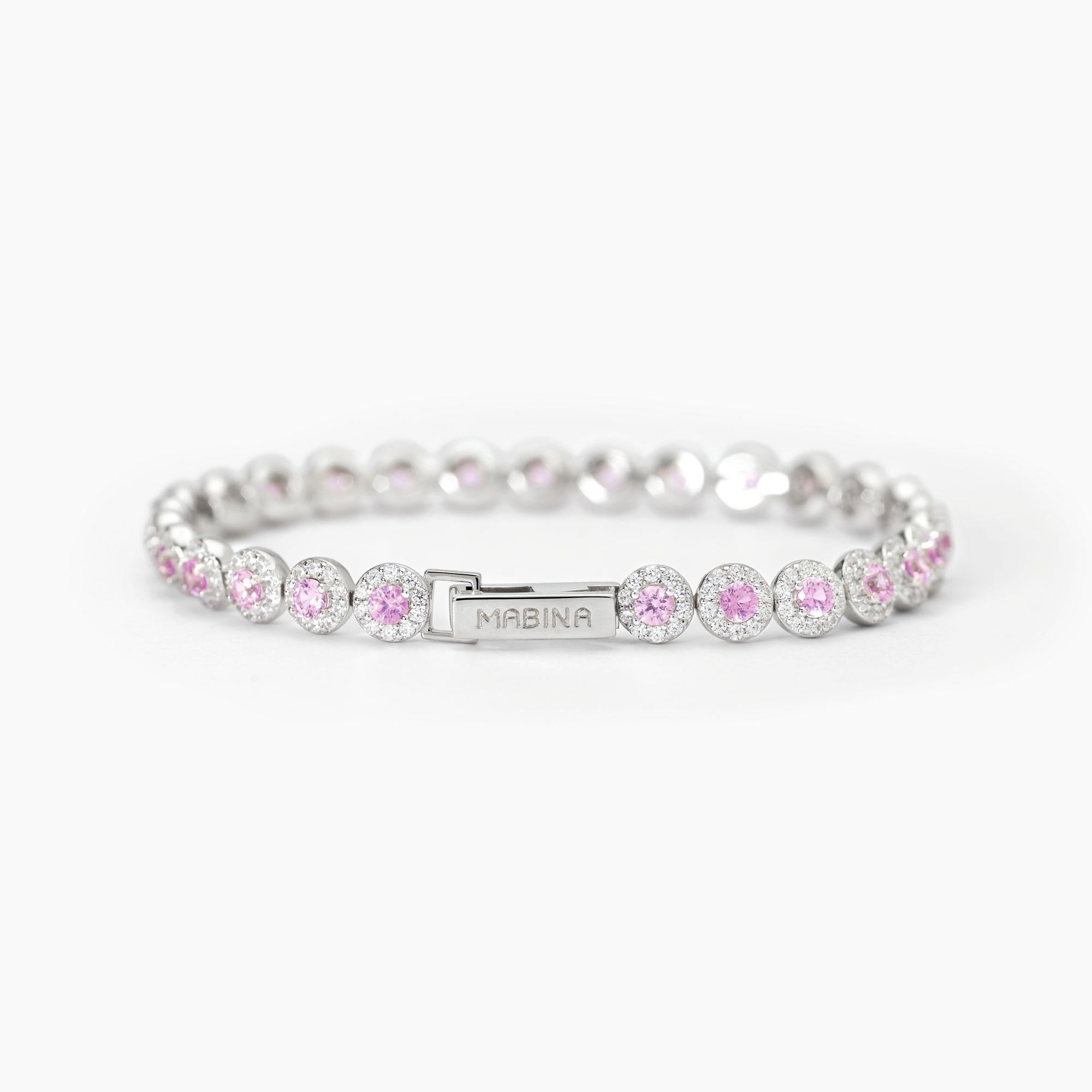 Bracciale tennis in argento con tormalina sintetica MILANESIENNE - Gioielleria Fondente