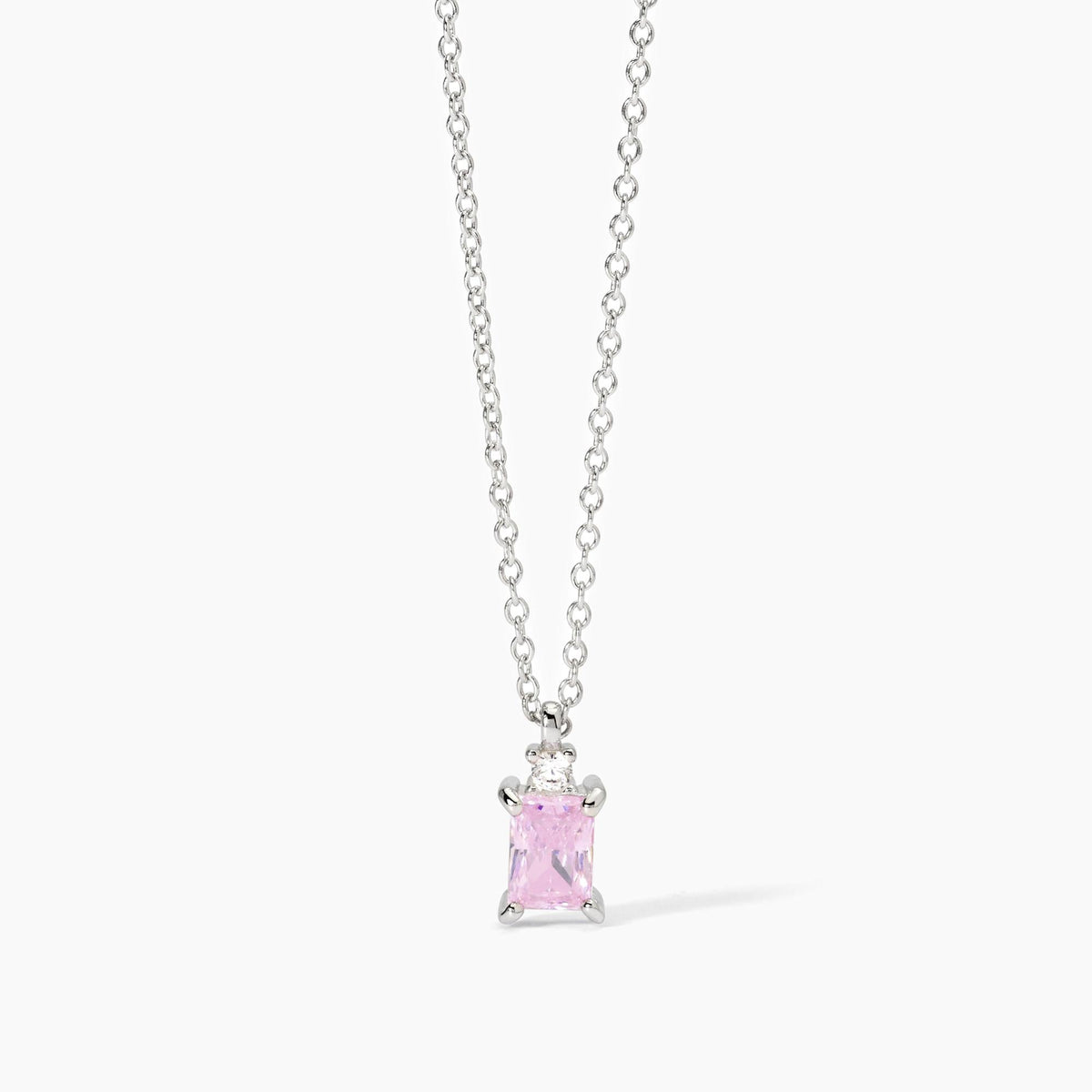Girocollo in argento con zircone rosa BATTITO - Gioielleria Fondente