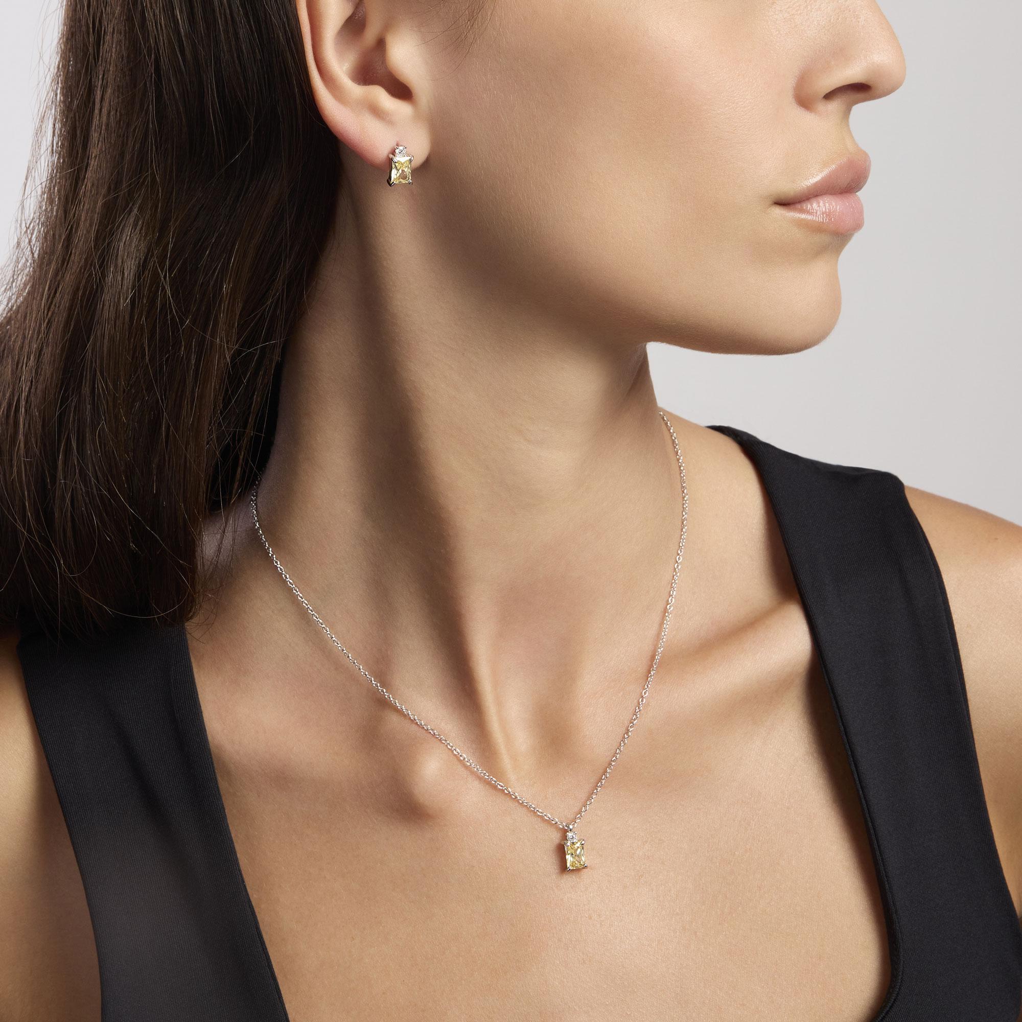 Girocollo in argento con zircone Lemon BATTITO