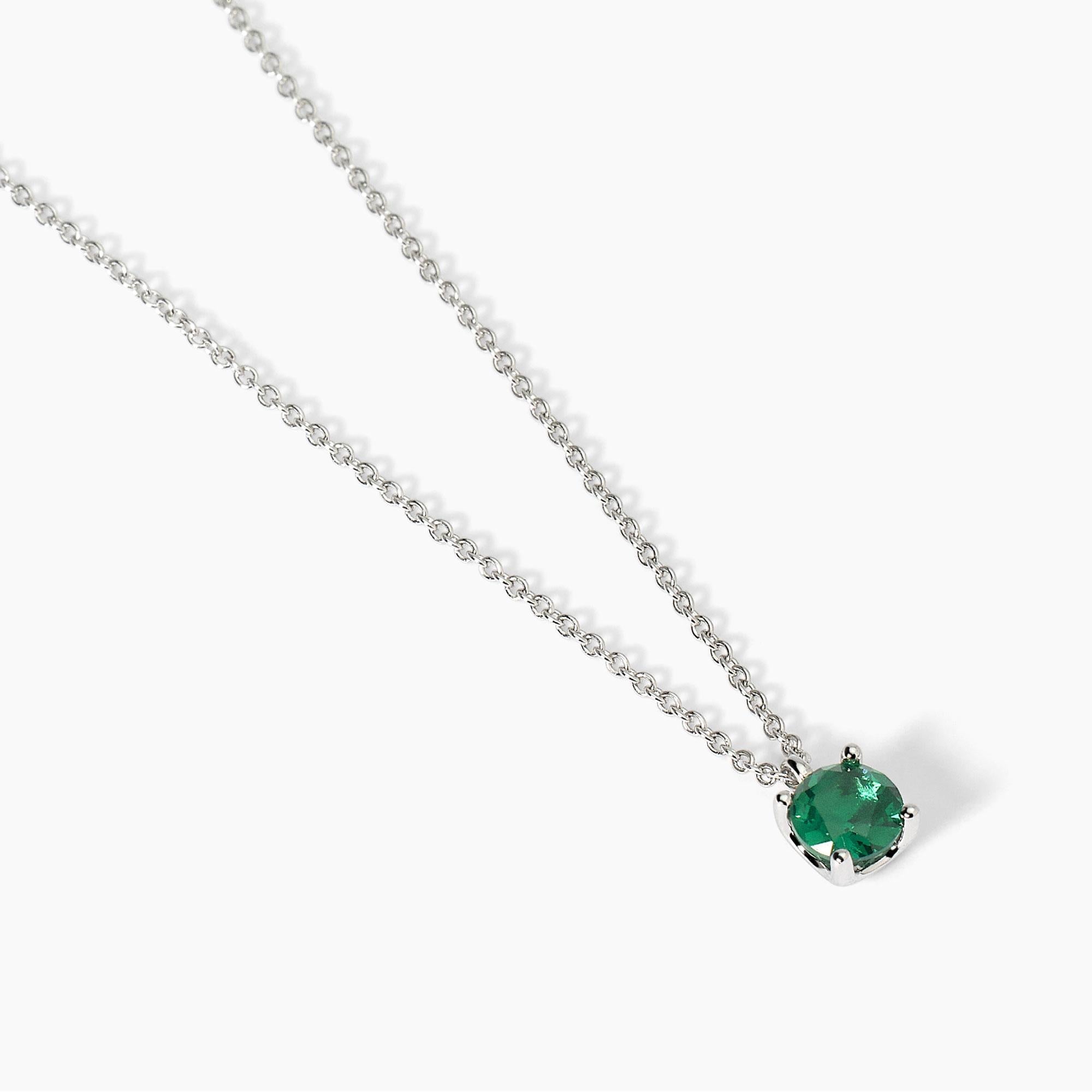 Girocollo in argento con smeraldo sintetico SHINY