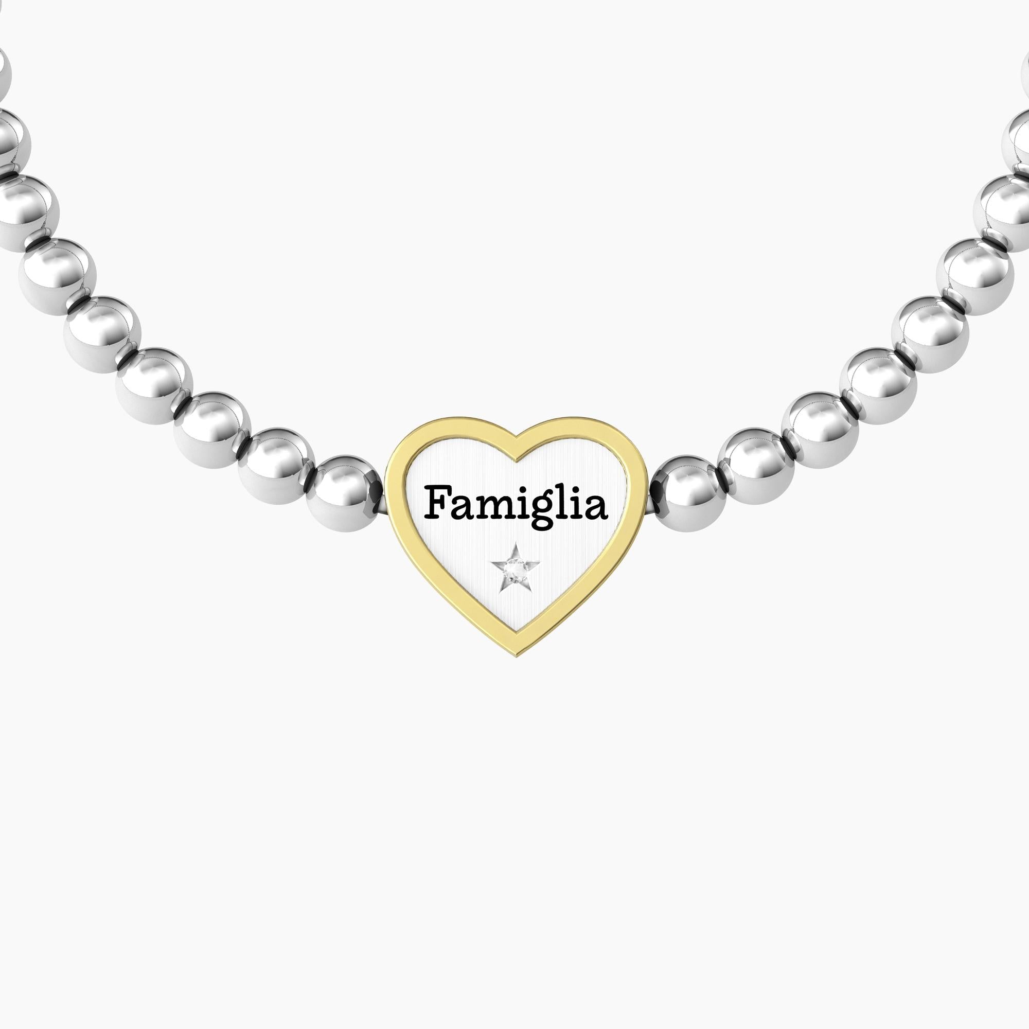 Bracciale elastico famiglia con ciondolo cuore CUORE | FAMIGLIA - Gioielleria Fondente