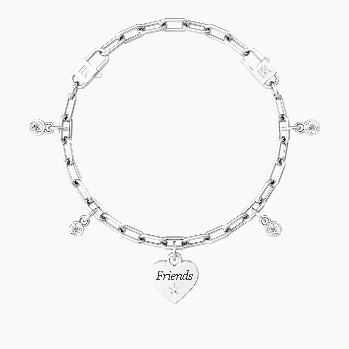 Bracciale regolabile amica con cristalli e ciondolo cuore CUORE | FRIENDS - Gioielleria Fondente