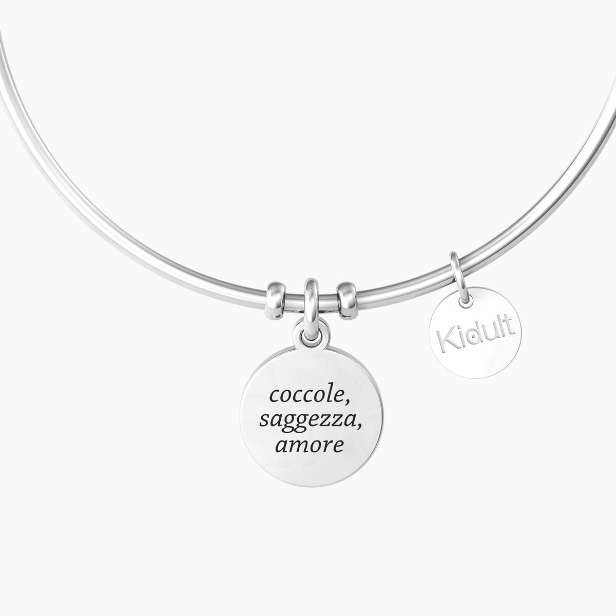 Bracciale rigido nonna con ciondolo e frase GRAZIE NONNA - Gioielleria Fondente