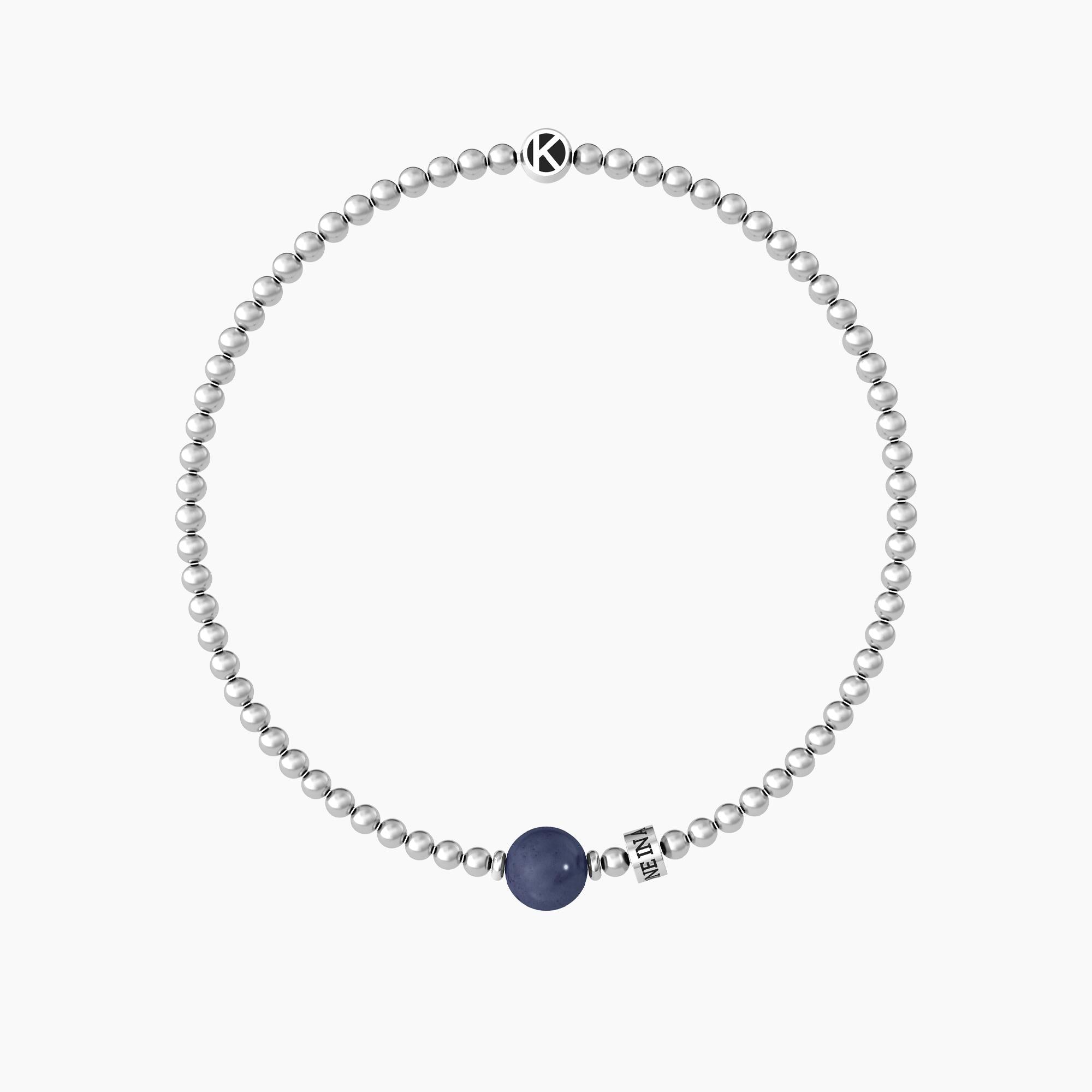 Bracciale elastico uomo con sodalite blu ONE IN A MILLION - Gioielleria Fondente