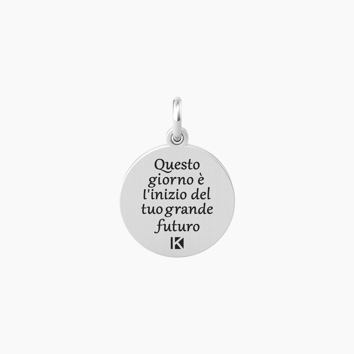 Ciondolo tondo con frase nuovo inizio e stella STELLA | NUOVO INIZIO - Gioielleria Fondente