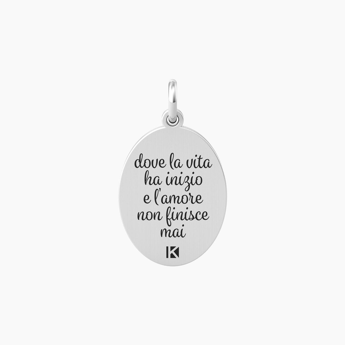 Ciondolo tondo con frase famiglia FAMIGLIA | VITA - Gioielleria Fondente