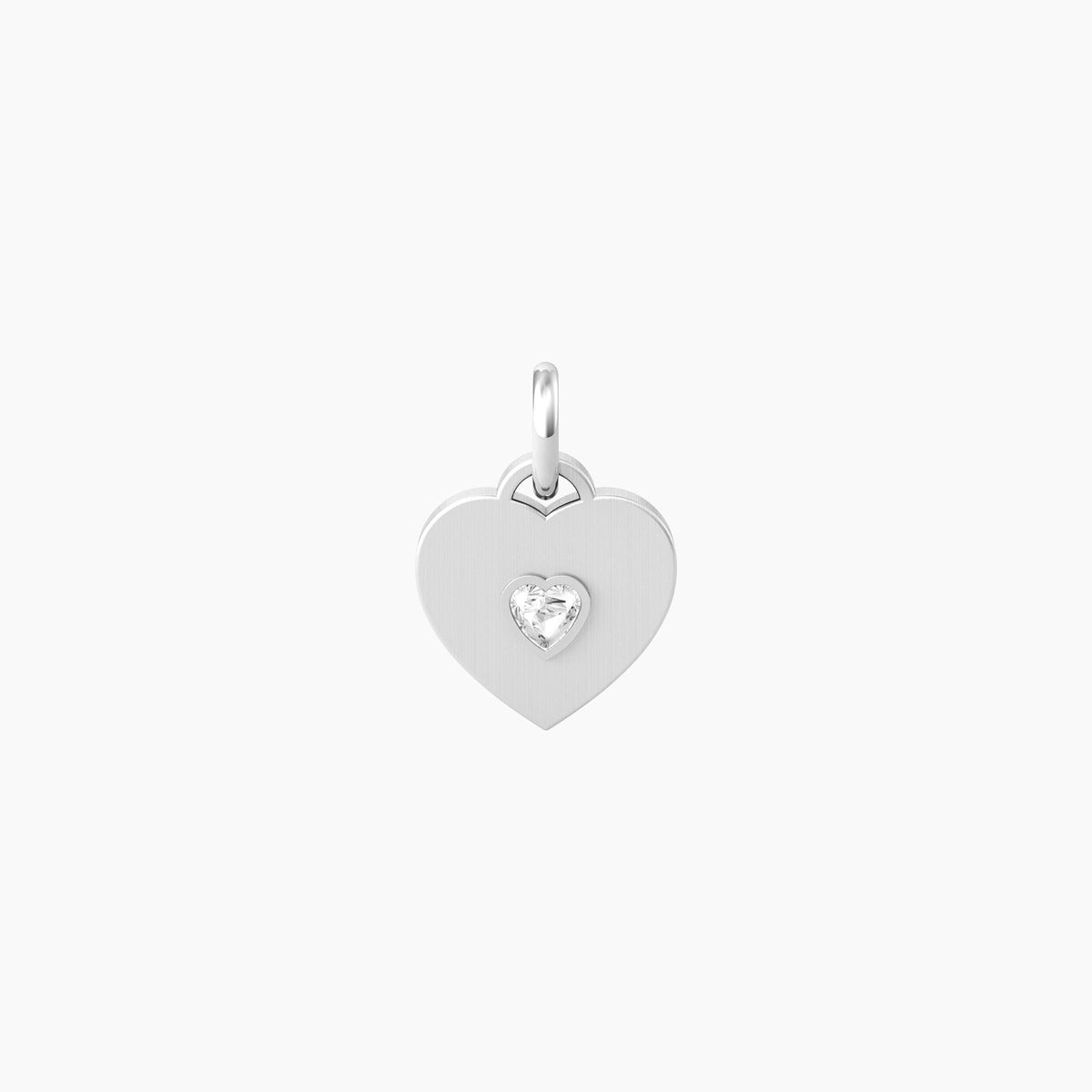Ciondolo cuore con scritta mom e cristallo CUORE | MOM - Gioielleria Fondente