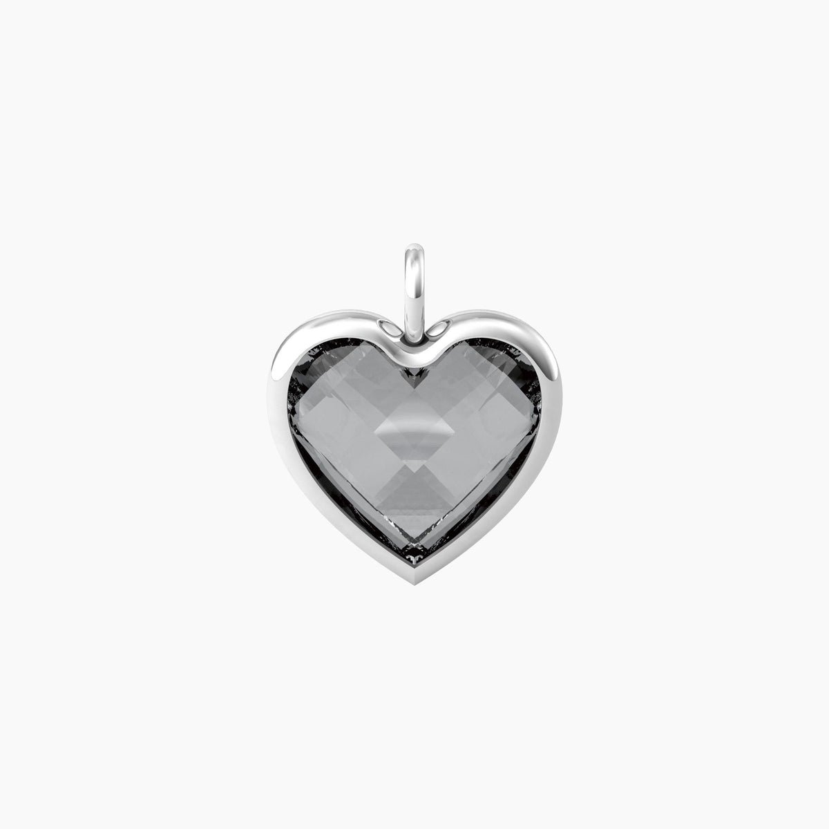 Ciondolo grande a cuore in glass grigio ENERGIA | VITA - Gioielleria Fondente