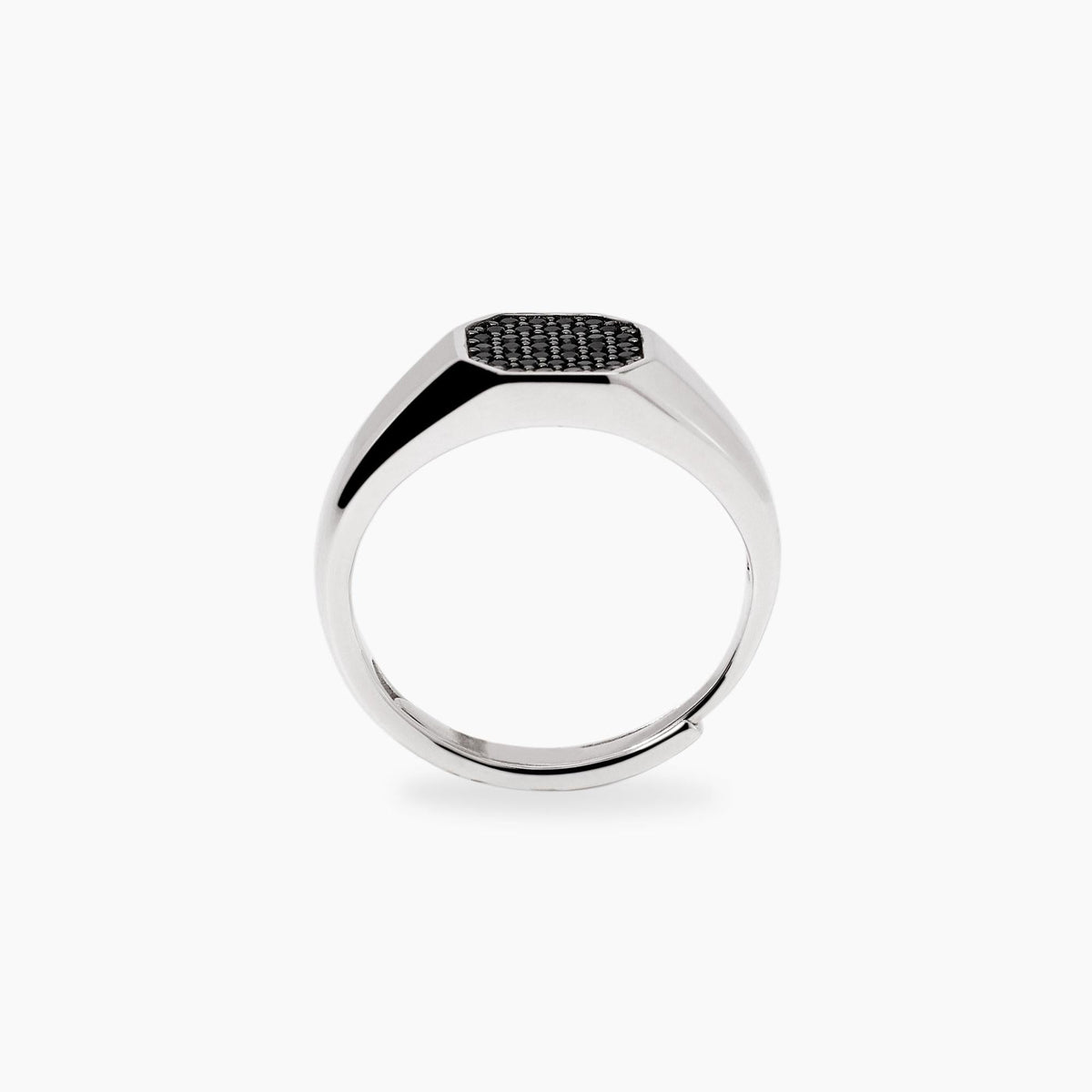 Anello uomo in argento con zirconi neri Primo Capitano
