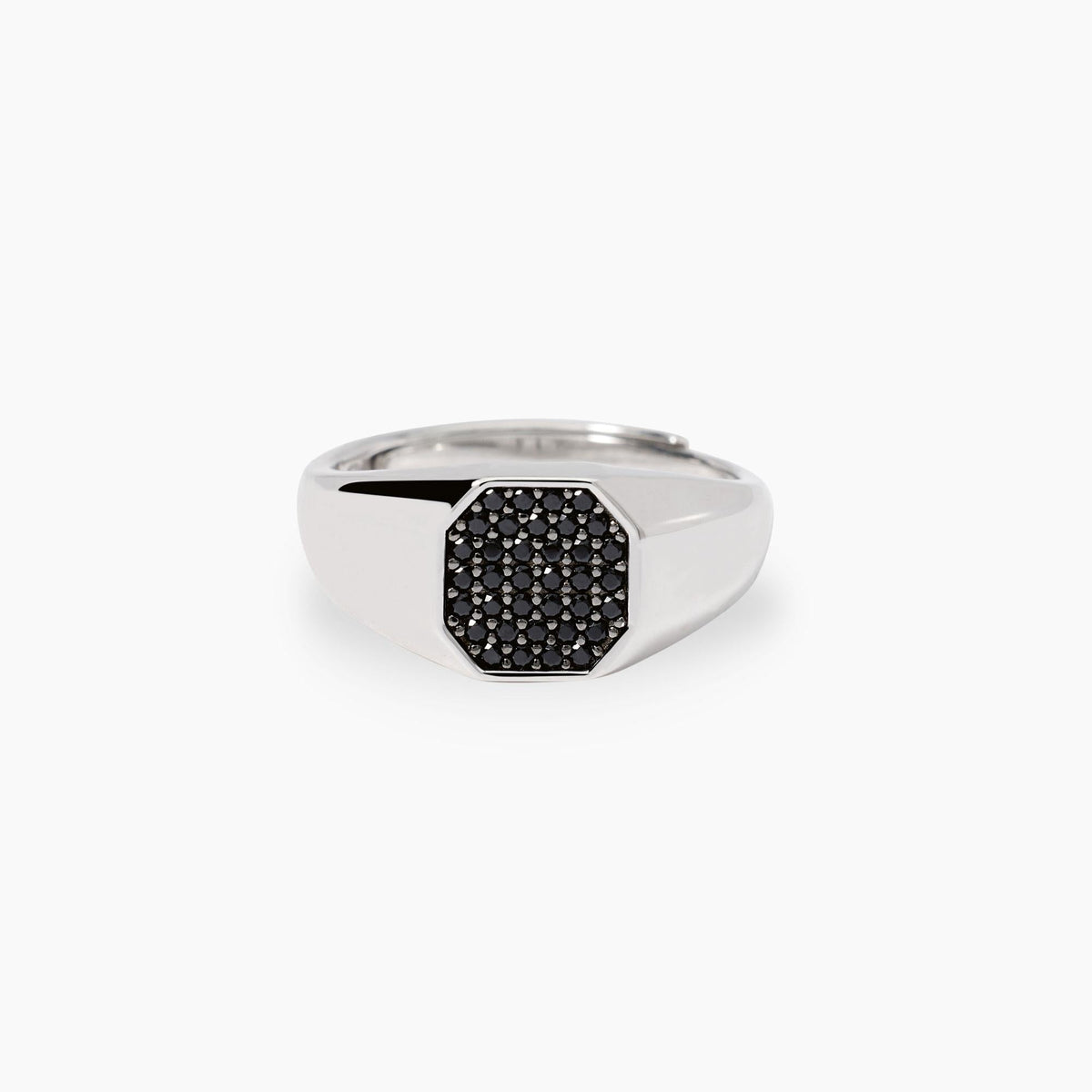 Anello uomo in argento con zirconi neri Primo Capitano