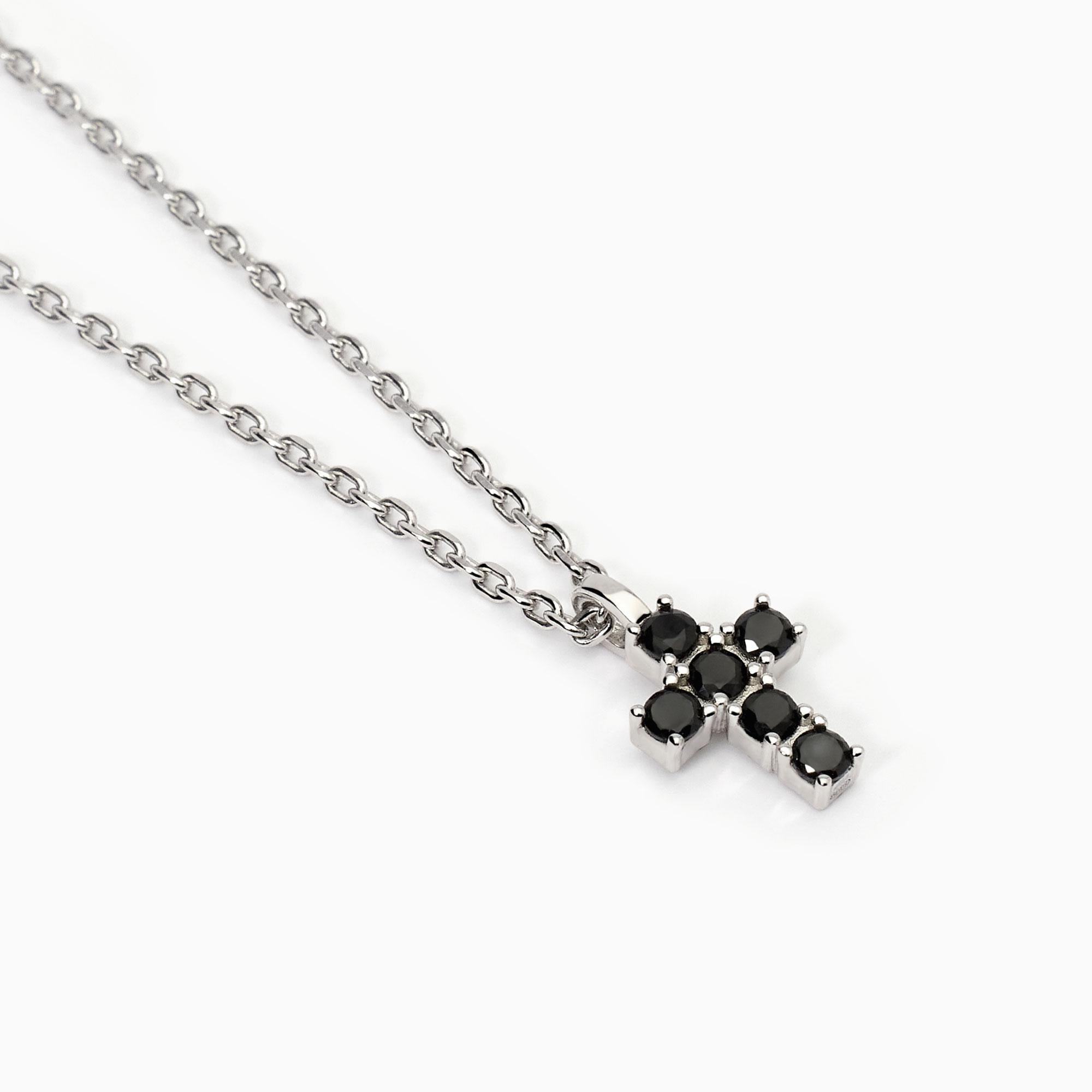 Collana uomo in argento con croce Mystical