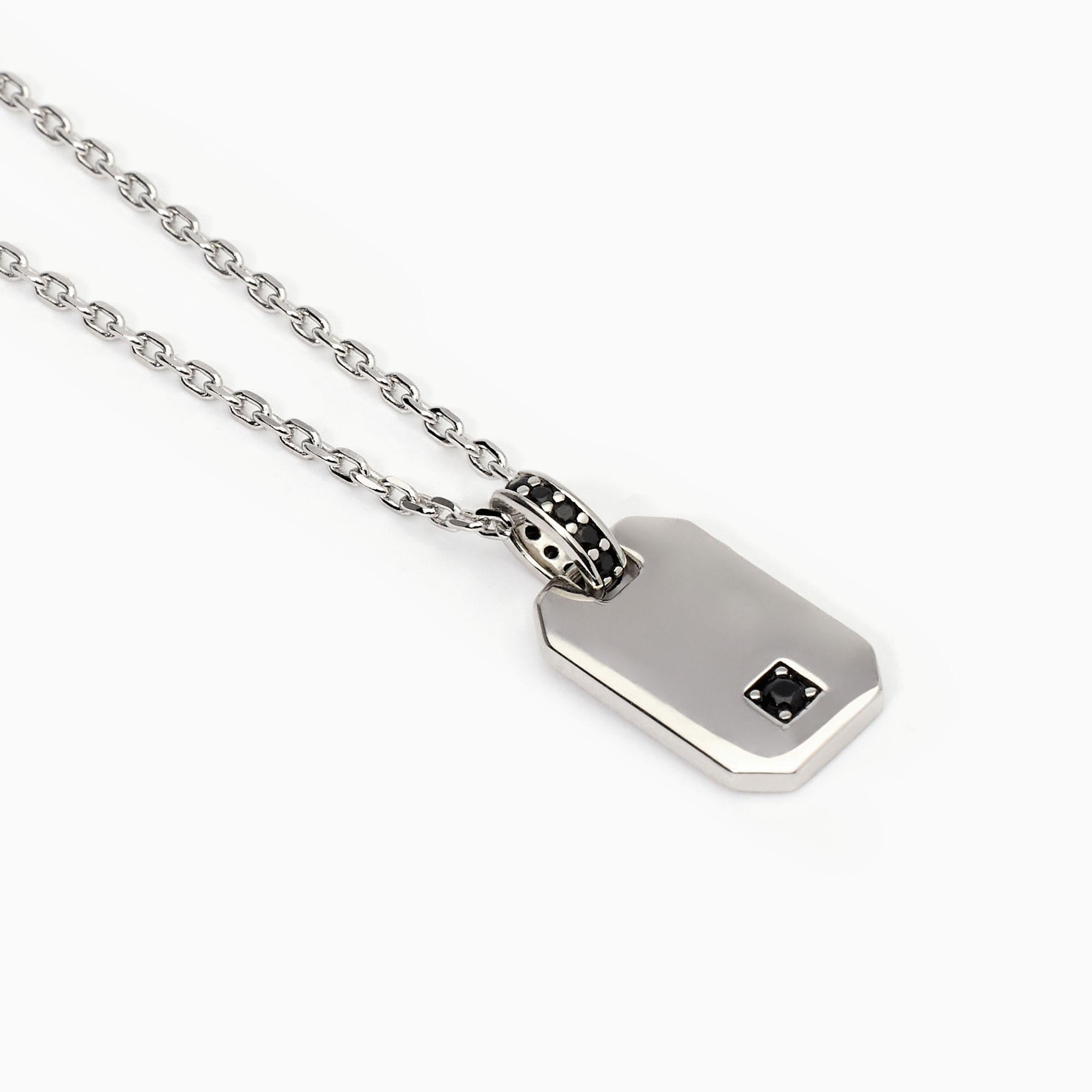 Collana uomo in argento con pendente ottagonale PRIMO CAPITANO