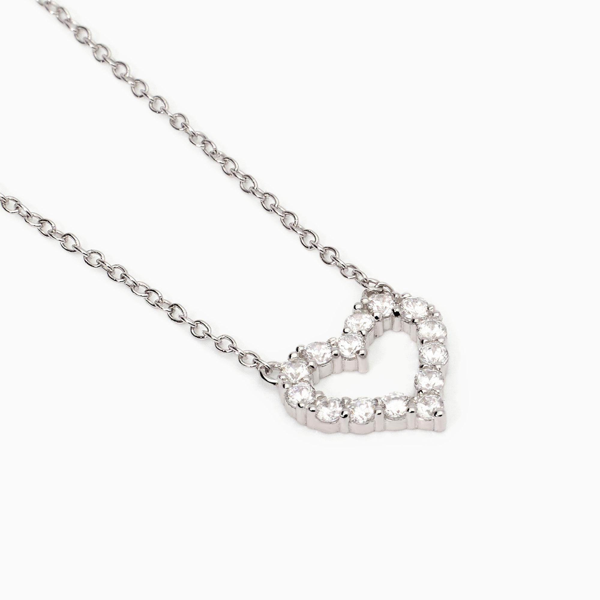 Girocollo in argento con cuore e zirconi HAPPY LOVE - Gioielleria Fondente