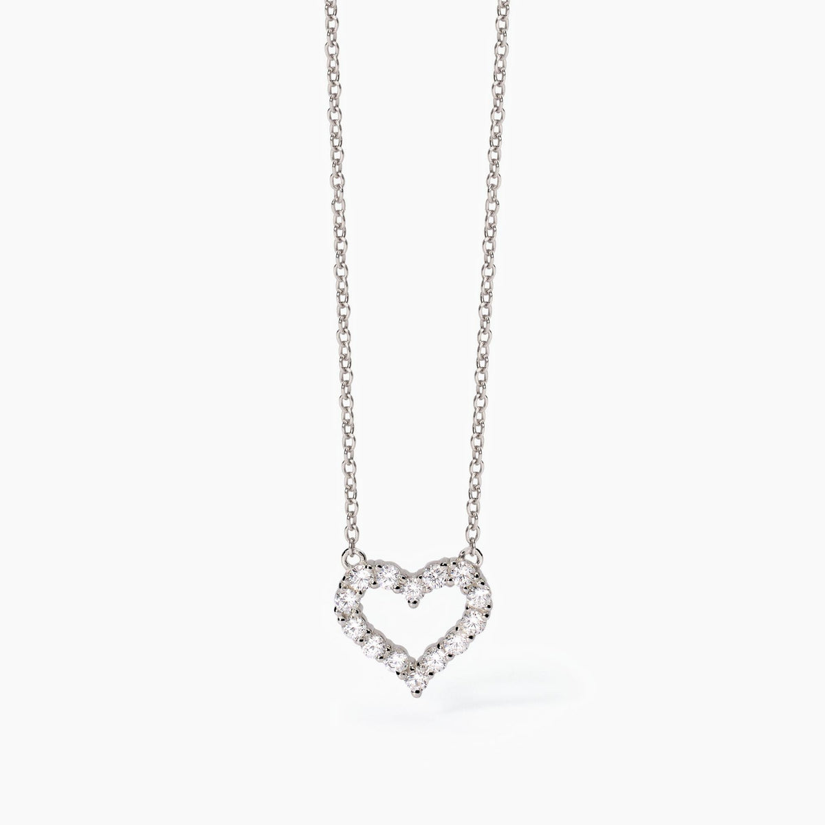 Girocollo in argento con cuore e zirconi HAPPY LOVE - Gioielleria Fondente