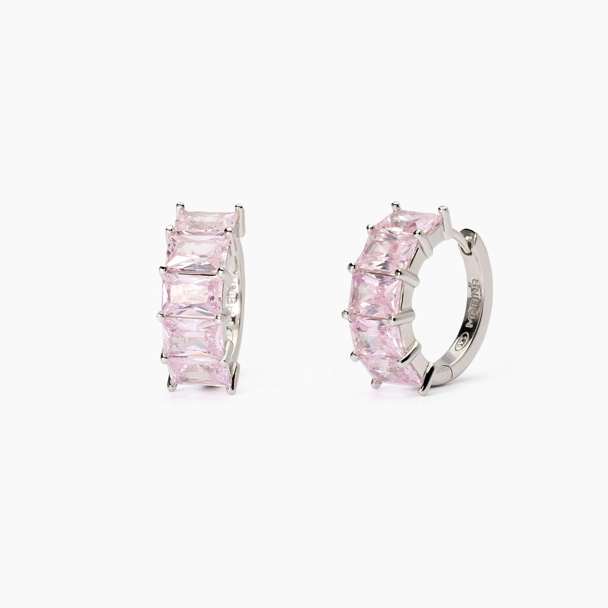 Orecchini in argento con zirconi rosa VALENTINA - Gioielleria Fondente