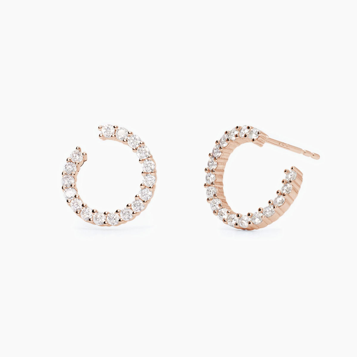 Orecchini in argento placcato oro rosa con zirconi FUTURISTA - Gioielleria Fondente