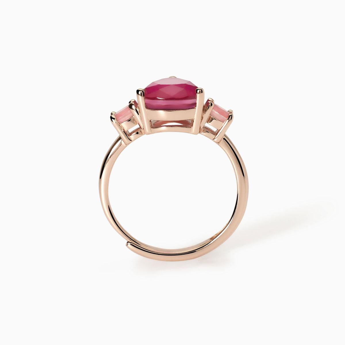 Anello con fusion stone rosa SANTORINI