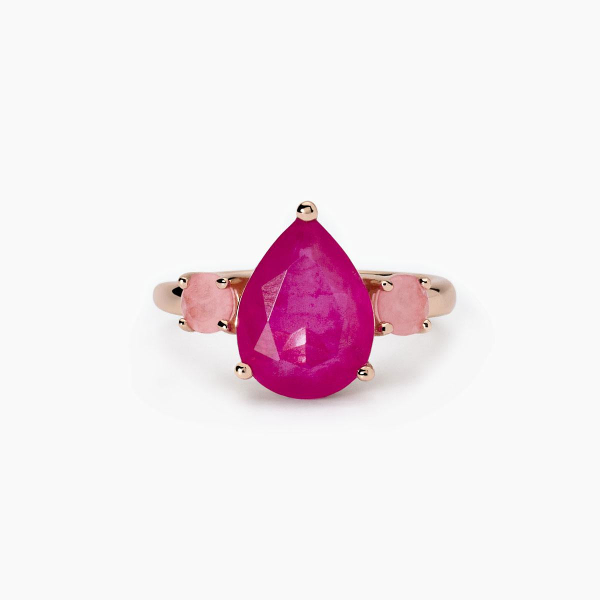 Anello con fusion stone rosa SANTORINI