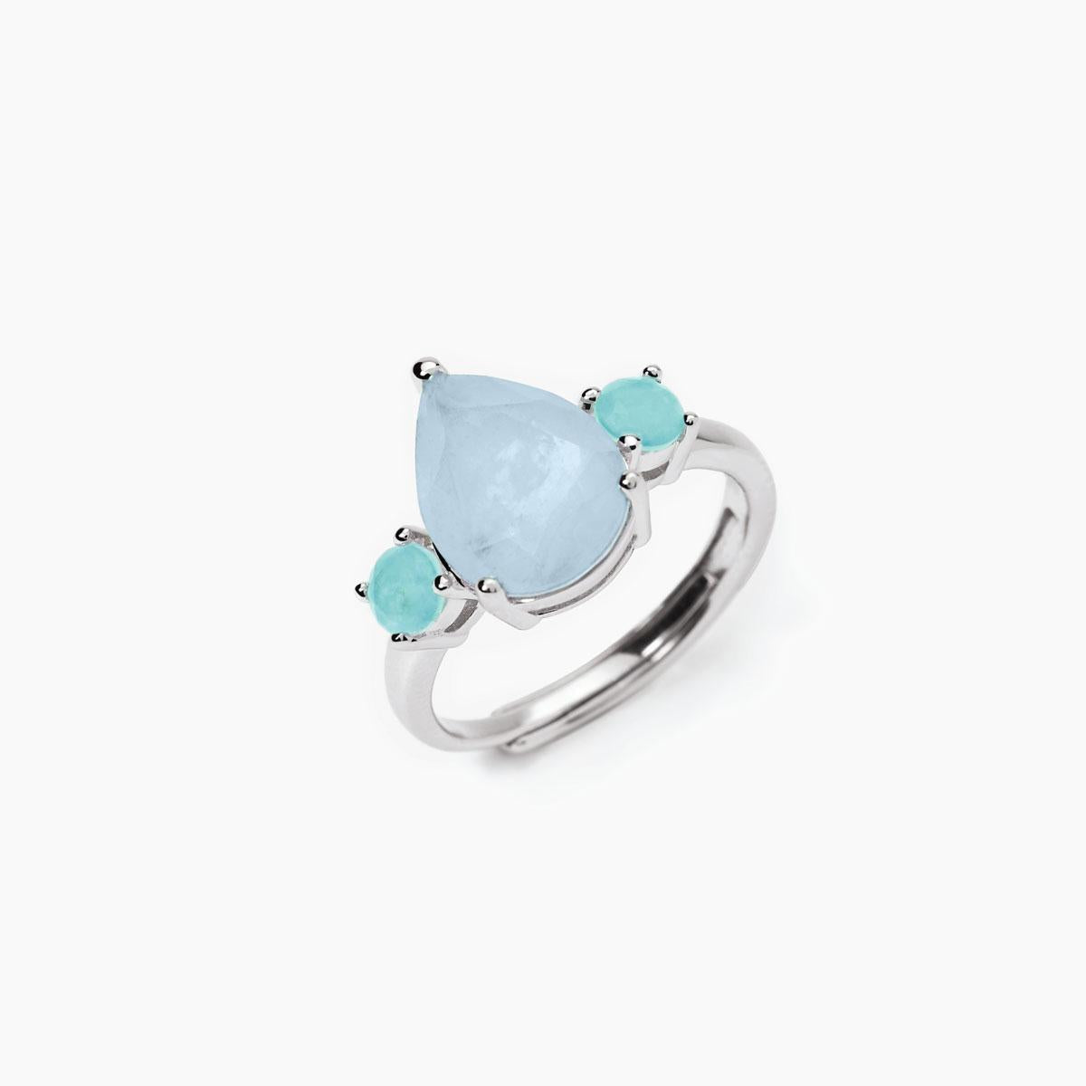 Anello con fusion stone azzurro SANTORINI