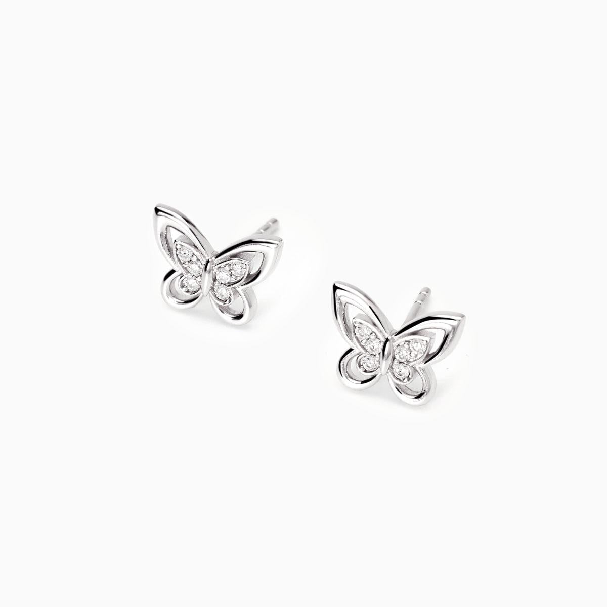 Orecchini con farfalla e zirconi Spring Life