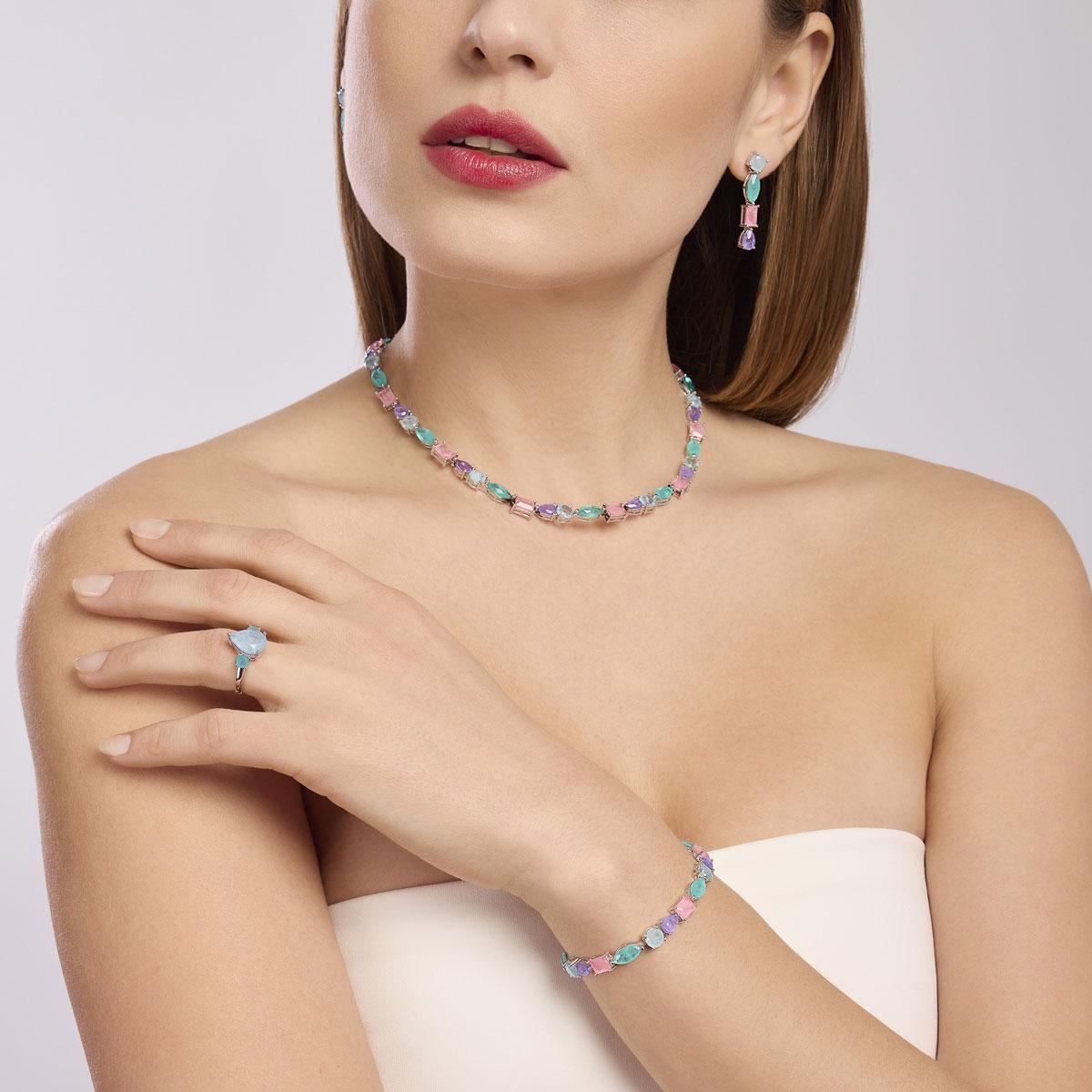Orecchini con fusion stone multicolor SANTORINI